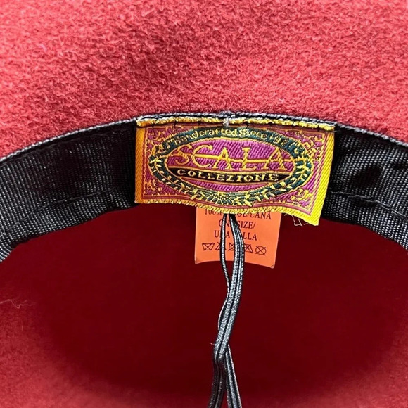 Scala Hat Womens One Size Collezione Wool Felt Leatherette Band Cloche  Red - Picture 9 of 10
